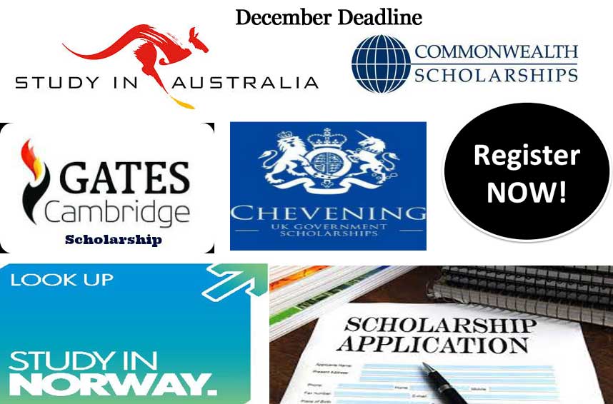 Scholarships with december deadlines