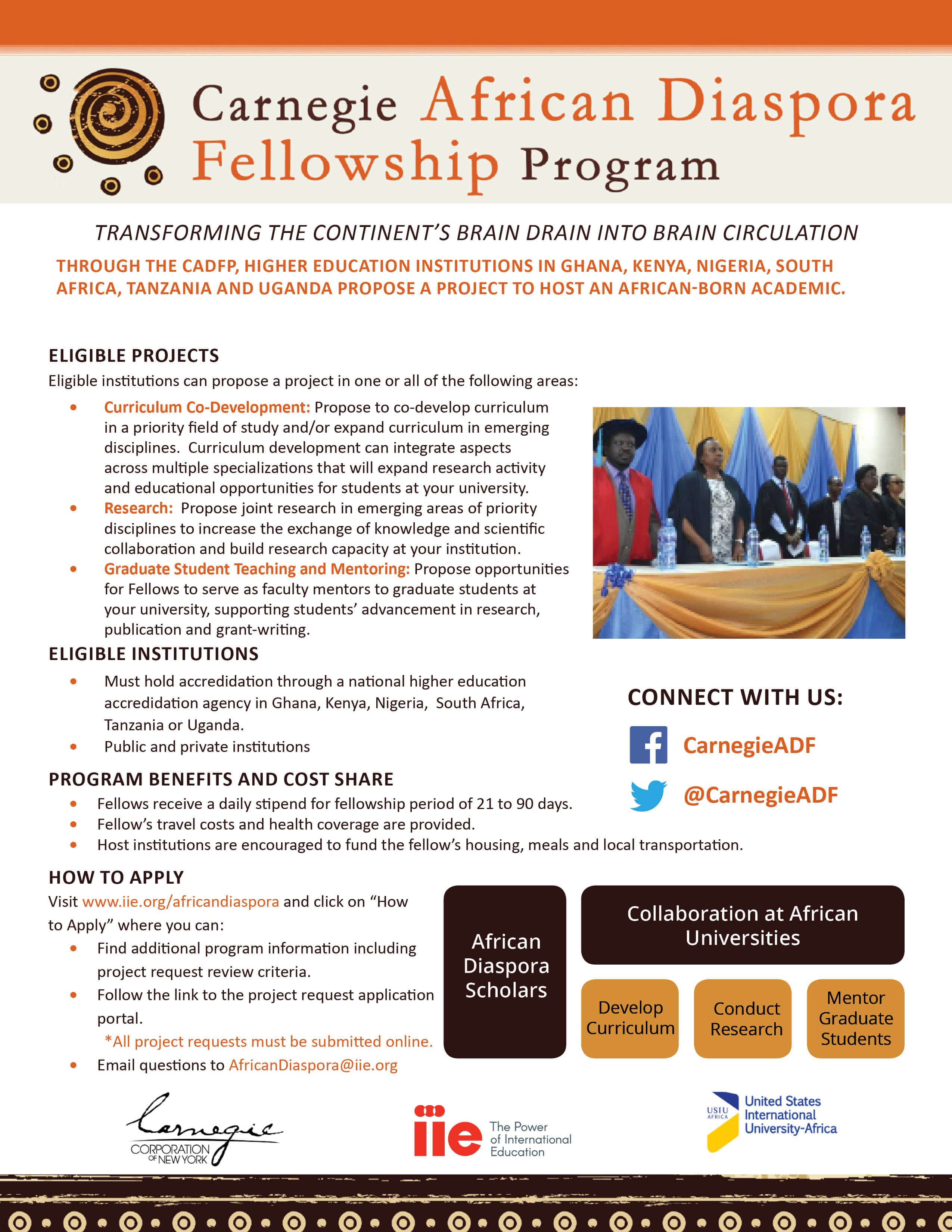 Carnegie African Diaspora Fellowship Programme (CADFP) 2022/2023 for African-Born Researchers in US and Canada