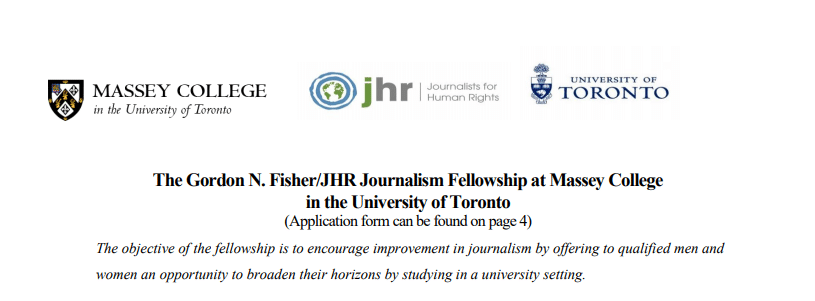 Gordon N. Fisher/JHR Journalism Fellowship 2022 at University of Toronto for African & Middle Eastern Journalists