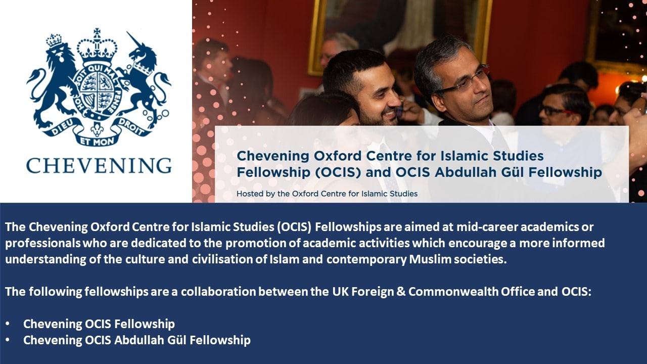 Chevening OCIS Abdullah Gül Fellowships 2023/2024 at University of Oxford