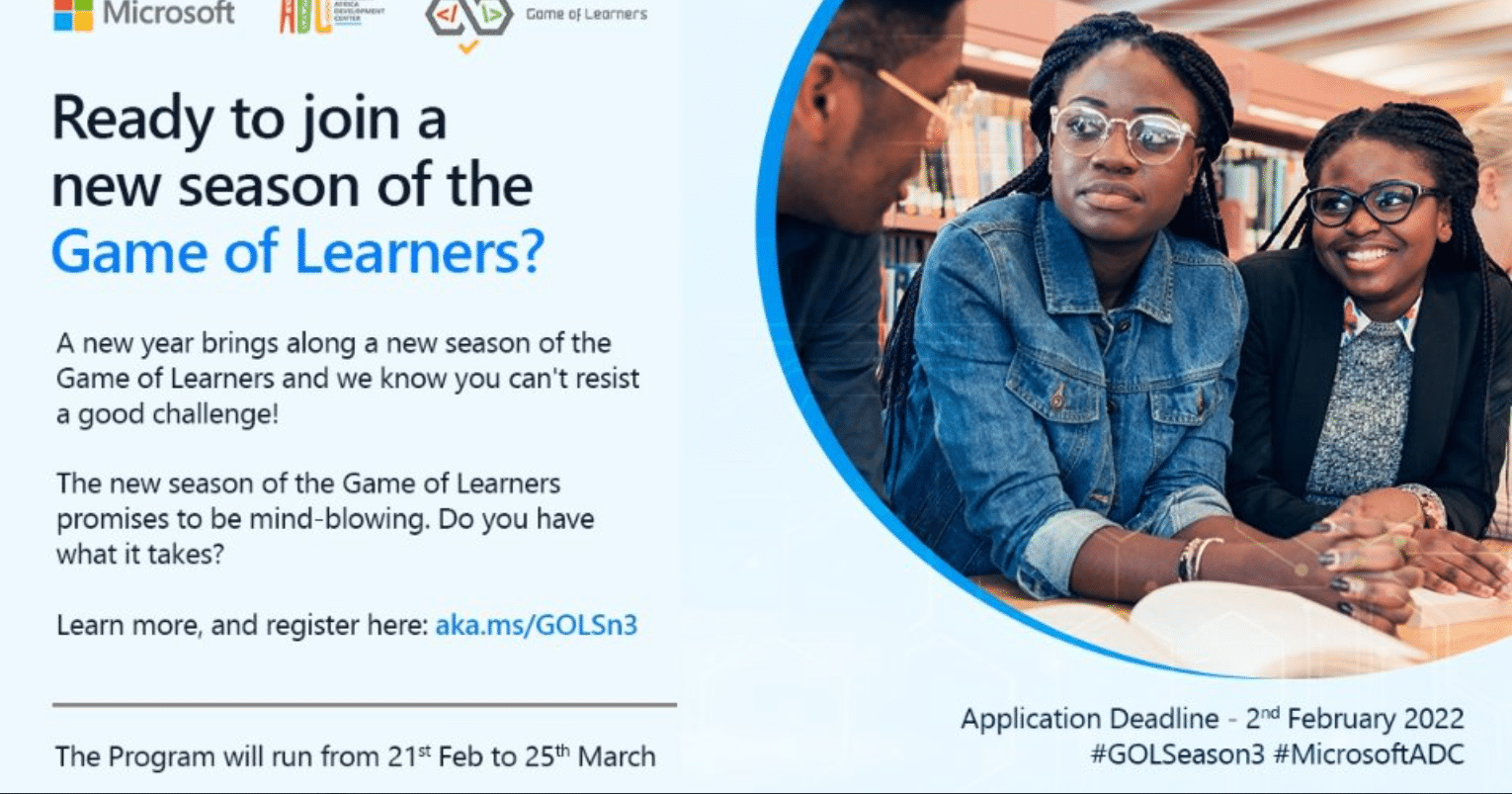 Microsoft Game of Learners (Season III) 2022 for East Africa and South African Undergraduate Students