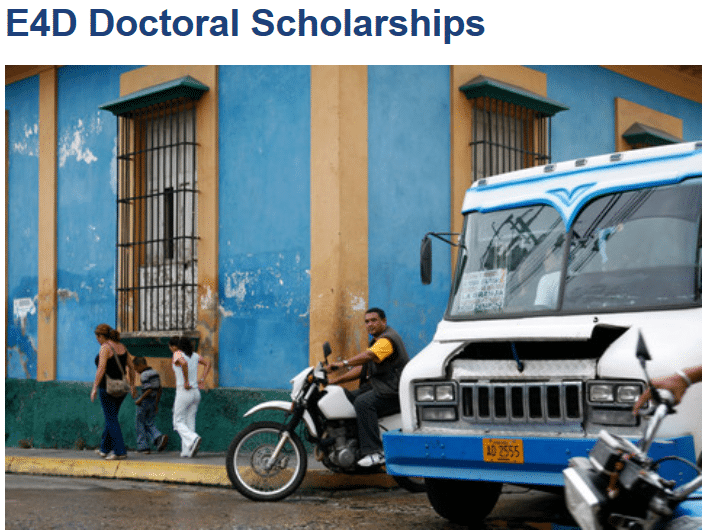 Engineering for Development E4D Doctoral Scholarship Programme 2022 for Developing Countries