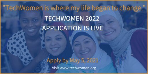 US Government TechWomen Program 2022 for Women in STEM (Science, Technology, Engineering and Math) Fields