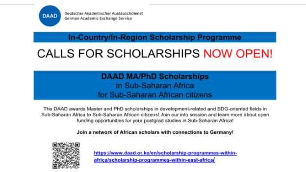 DAAD Scholarships Within East Africa 2022/2023 for Postgraduate African Students