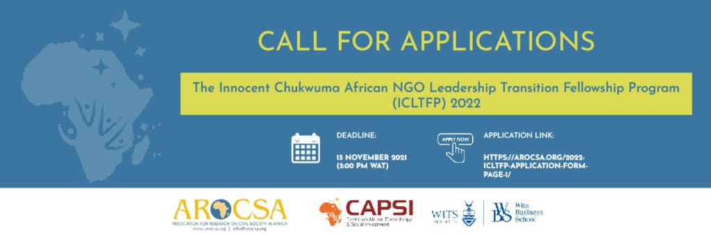 Innocent Chukwuma African NGO Leadership Transition Fellowship Program (ICLTFP) 2023 for NGO Founders