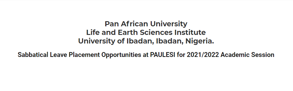 Pan African University Sabbatical Leave Placement Opportunities 2022