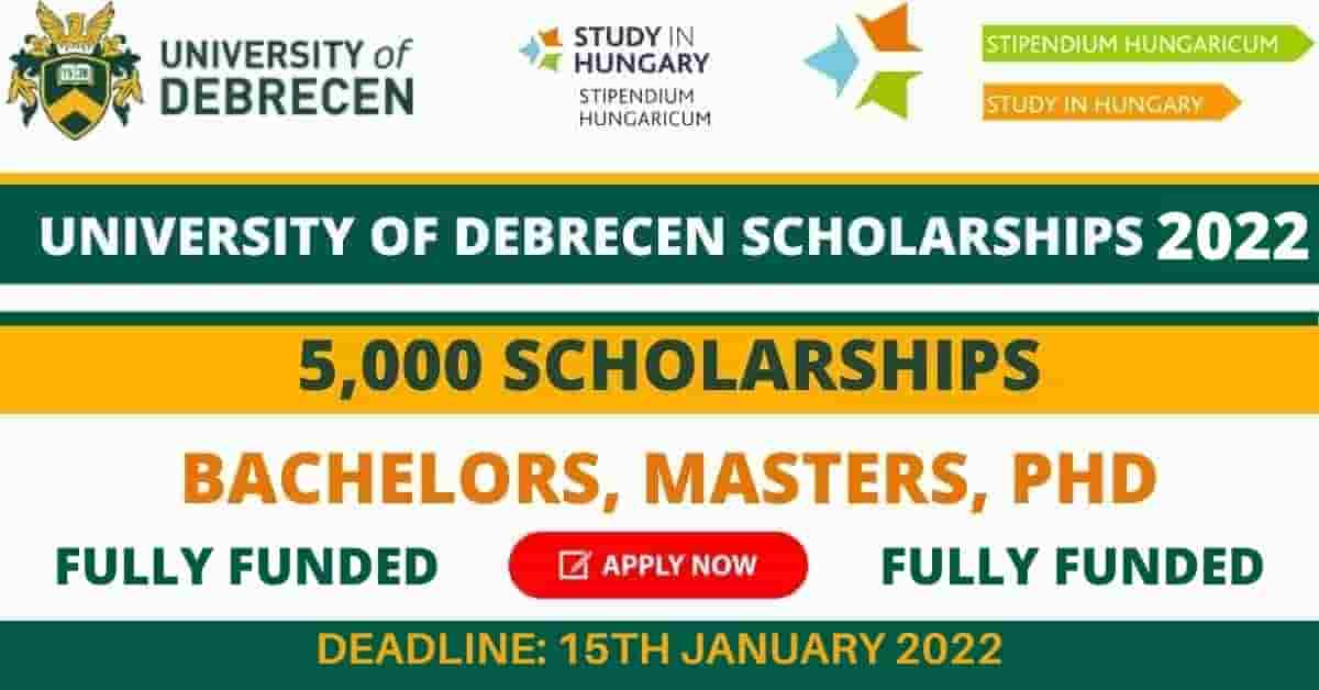 Hungary: University of Debrecen International Scholarship 2022/2023 for Developing Countries