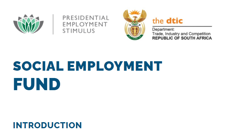 Presidency South Africa Social Employment Fund 2022