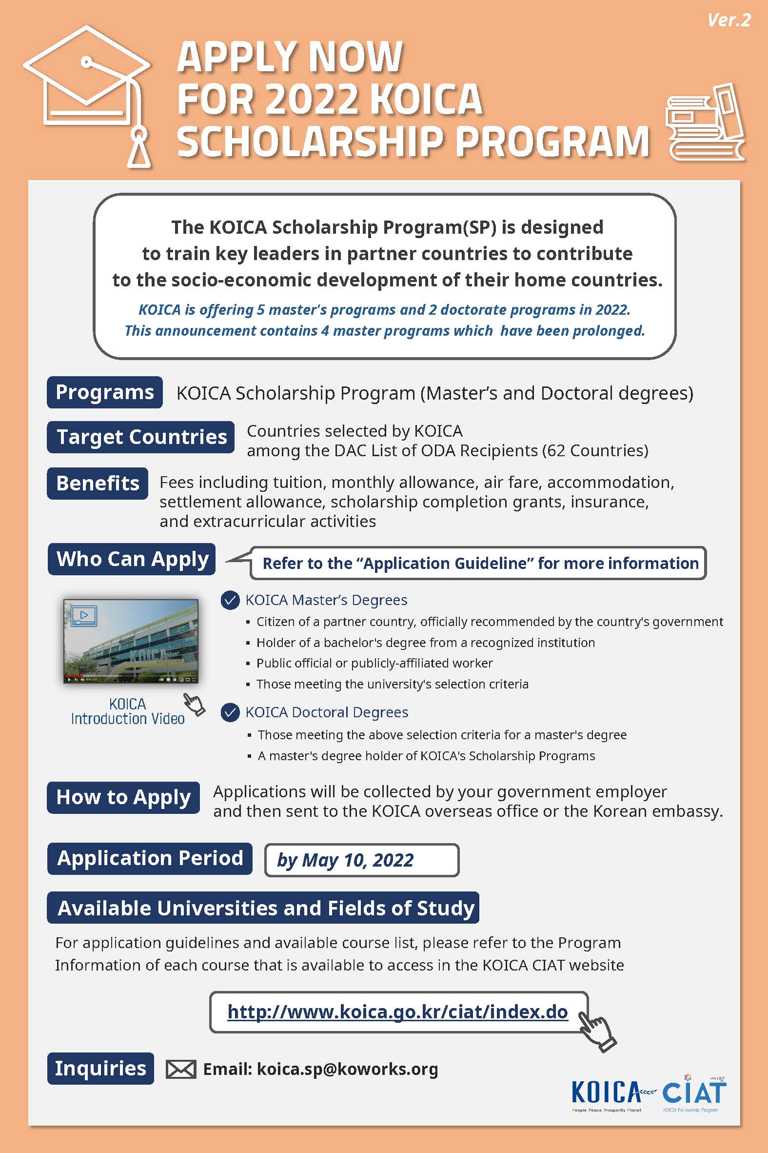 koica phd scholarship 2022