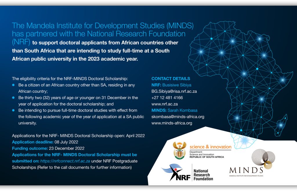 NRF-MINDS Doctoral Scholarship 2023 for African Students - Study And ...

