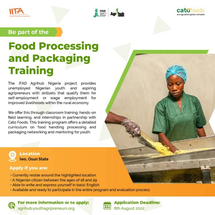 IFAD AgriHub Food Processing and Packaging Training 2022 – Call for Applications