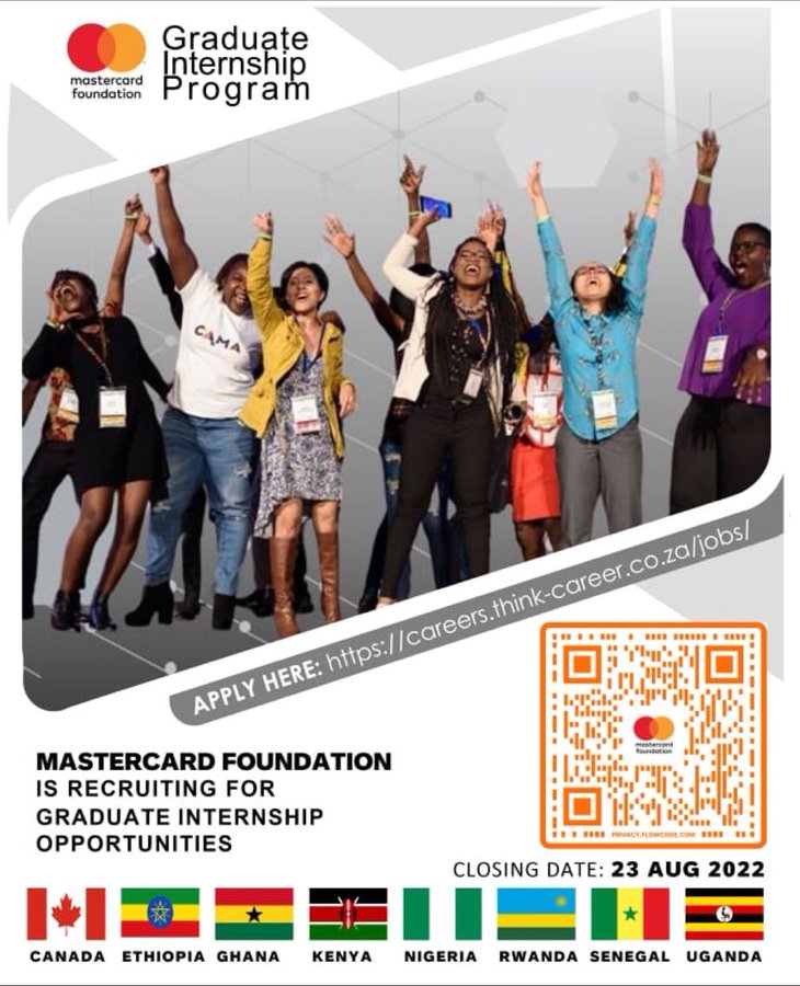 Mastercard Foundation Graduate Internship 2022 for Young Africans