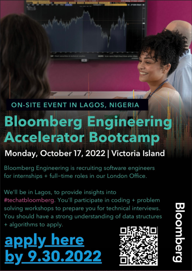 Bloomberg Recruitment Programme in Nigeria 2022 for Software Engineering Students