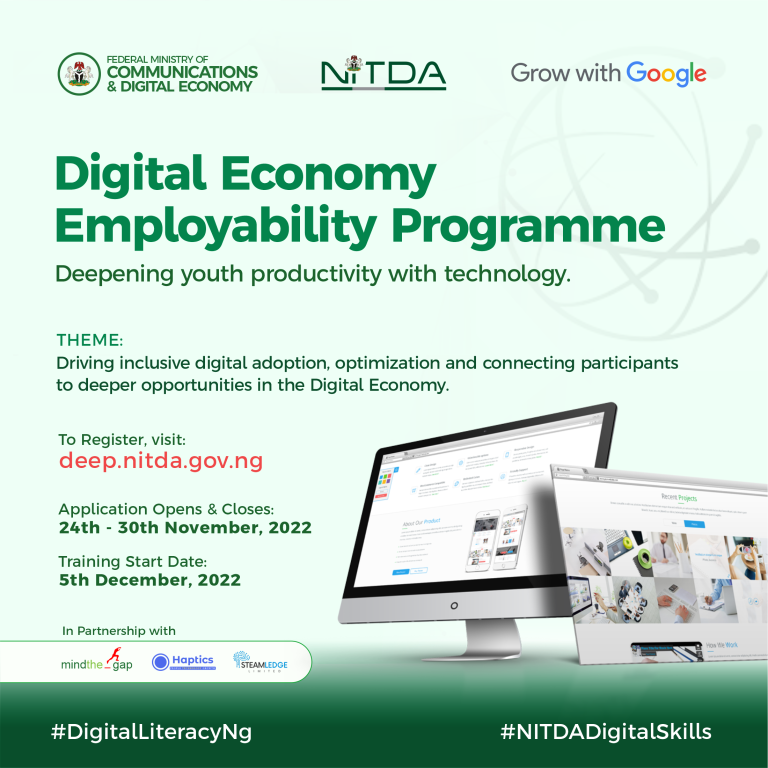 NITDA Digital Economy Employability Programme 2022 for Nigerians