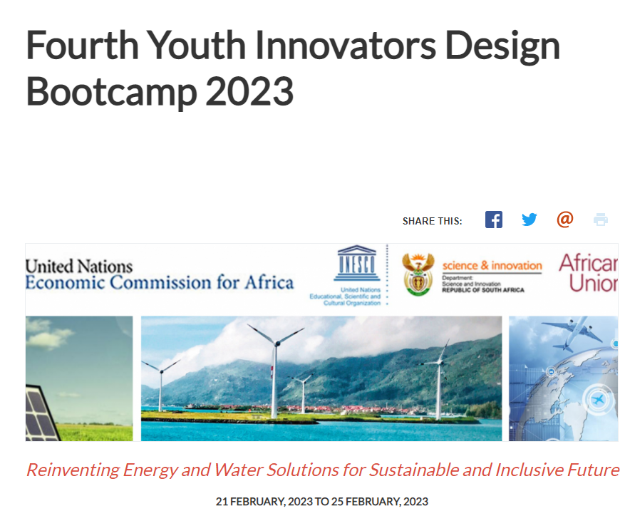 United Nations Economic Commission for Africa (UNECA) Youth Innovators Design Bootcamp 2023