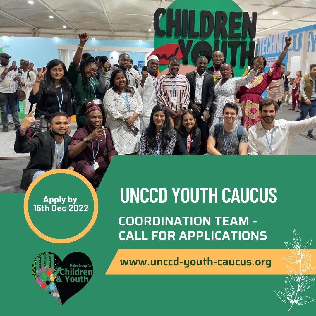 Call for Applications: UNCCD Youth Caucus 2023 Coordination Team
