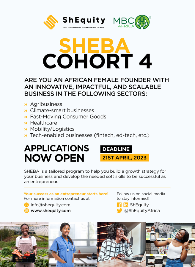 ShEquity Business Accelerator (SHEBA) Cohort 4 for Female Entrepreneurs in the ECOWAS Region