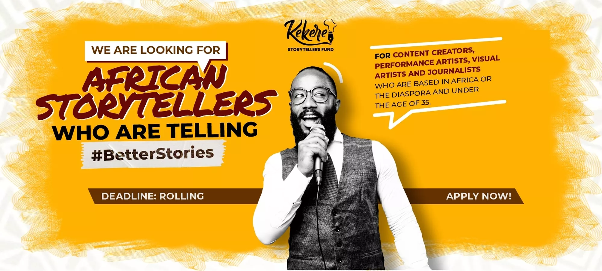 Africa No Filter Kekere Storytellers Fund 2023 for emerging African storytellers