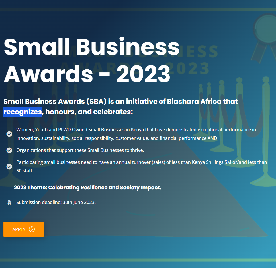 Biashara Africa Small Business Awards 2023 for Kenyan Businesses