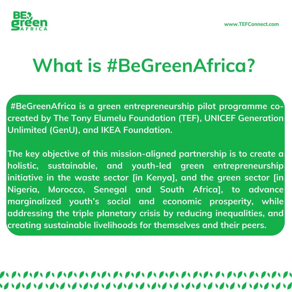 UNICEF/IKEA Foundation/Tony Elumelu Foundation Be Green Africa 2023 for African Green Entrepreneurs