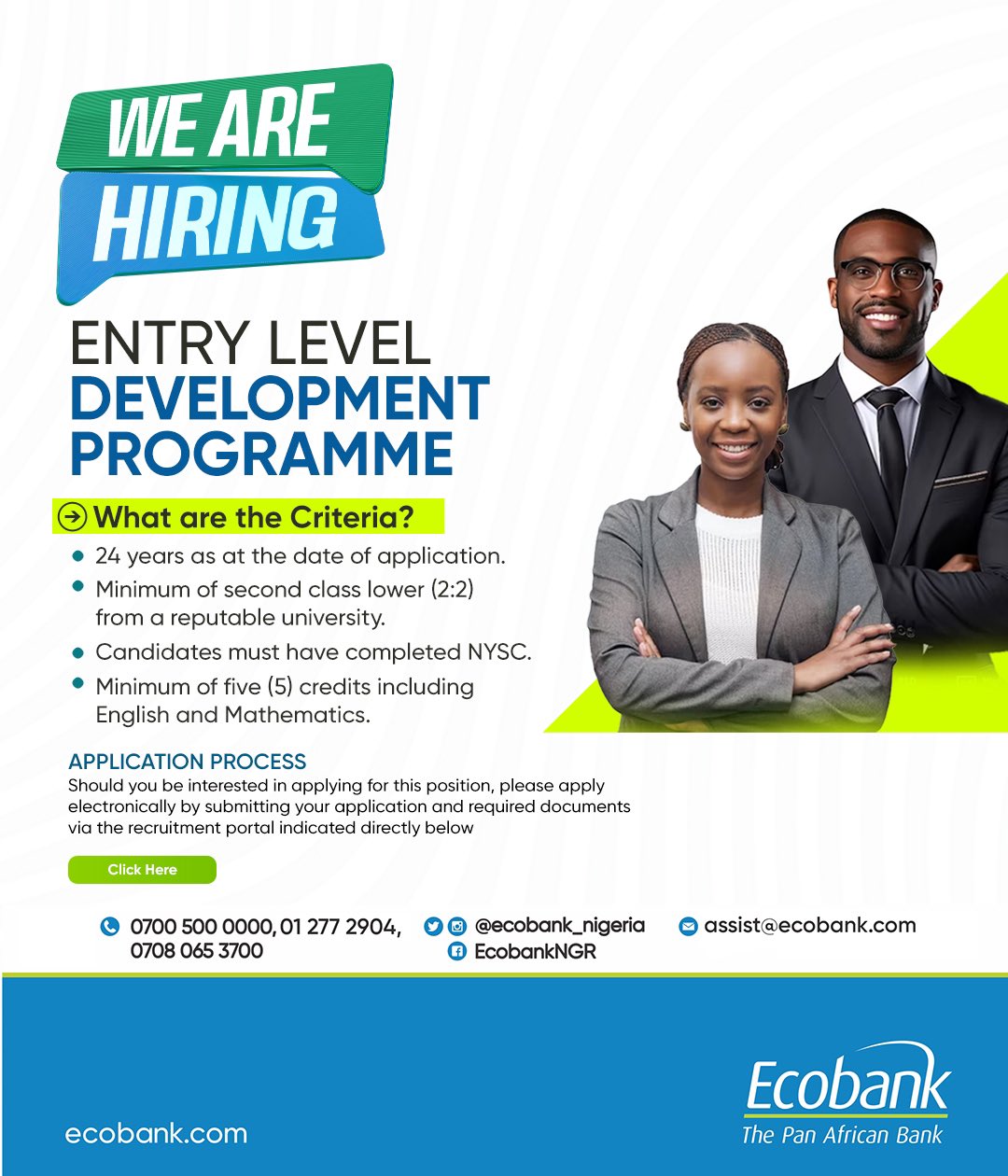 Ecobank Entry Level Development Programme (ELDP) 2023 for Graduate Nigerians