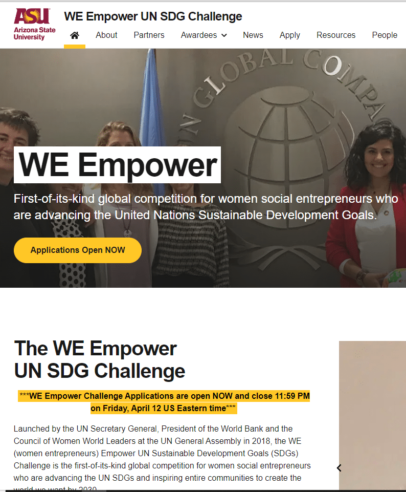 Apply for WE Empower UN SDG Challenge 2024 for Women Entrepreneurs (All expenses paid to UN General Assembly)