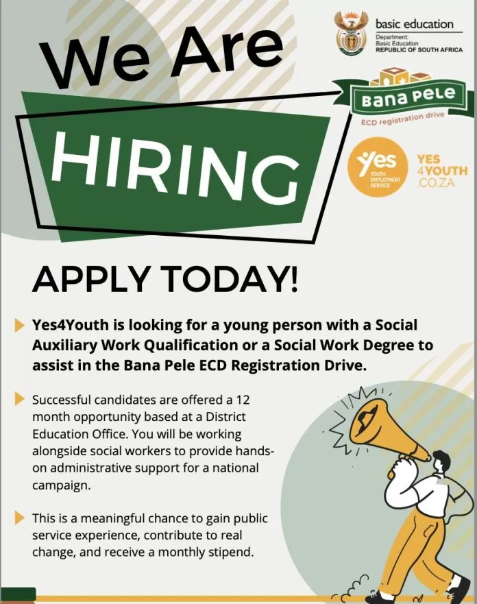 Yes4Youth Bana Pele ECD Registration Drive 2025 for South Africans